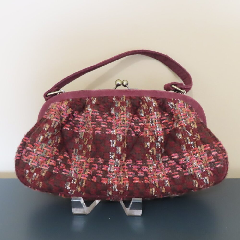 Vera Bradley Kisslock Annie Plaid Tartan Tweed Boucle Purse